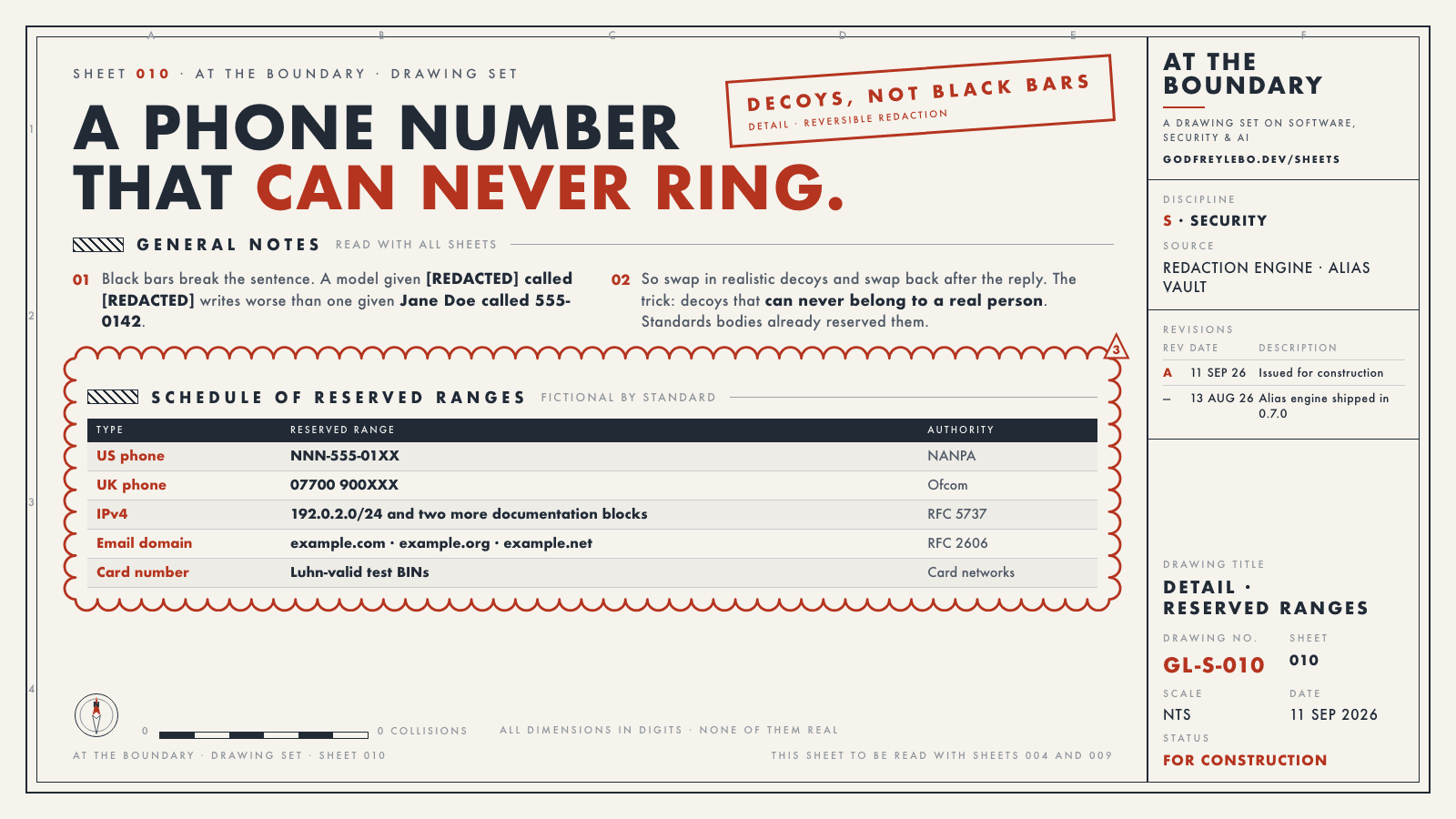 Drawing sheet 010: A phone number that can never ring.